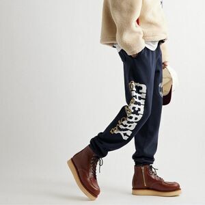 CHERRY LA - Tapered Logo-Print Cotton-Jersey Sweatpants - Blue Small
